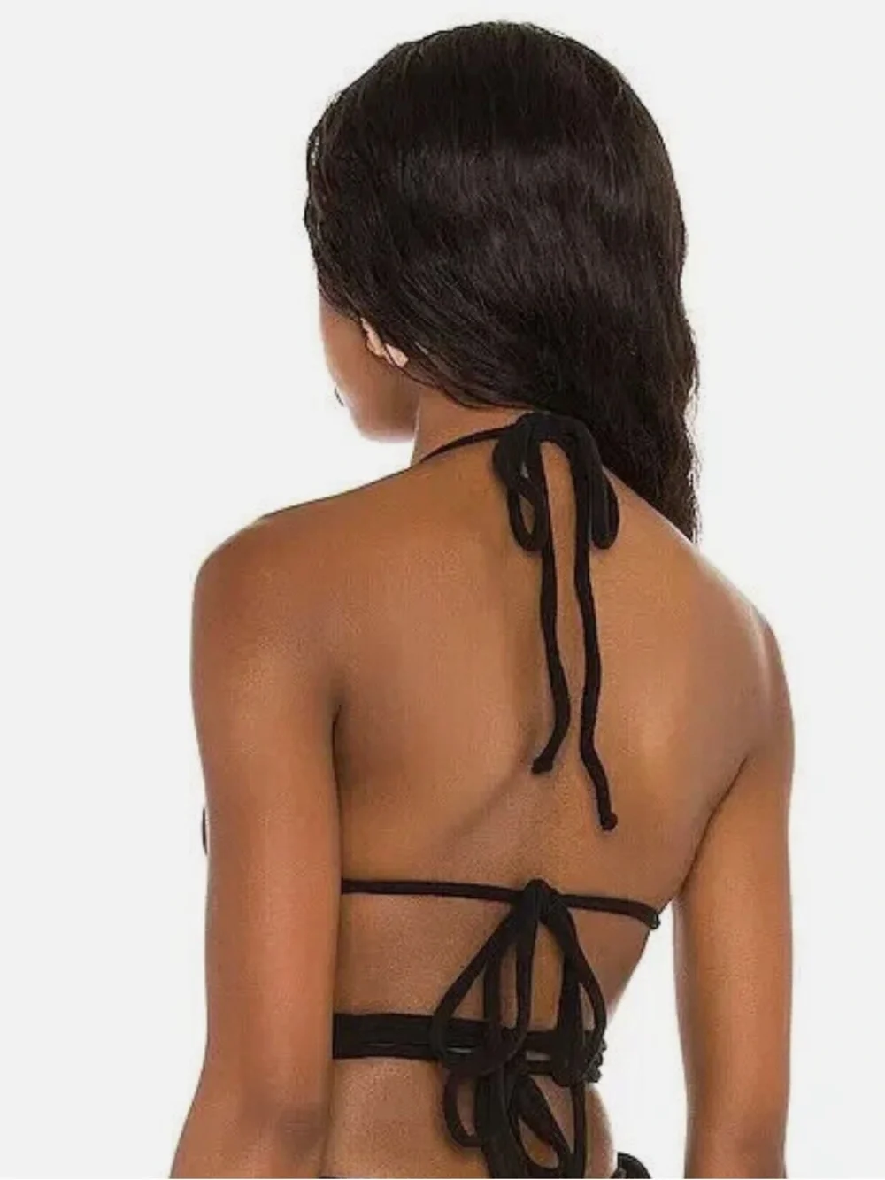 Frankie's Bikinis Black Tatum Triangle Wrap Bikini Top